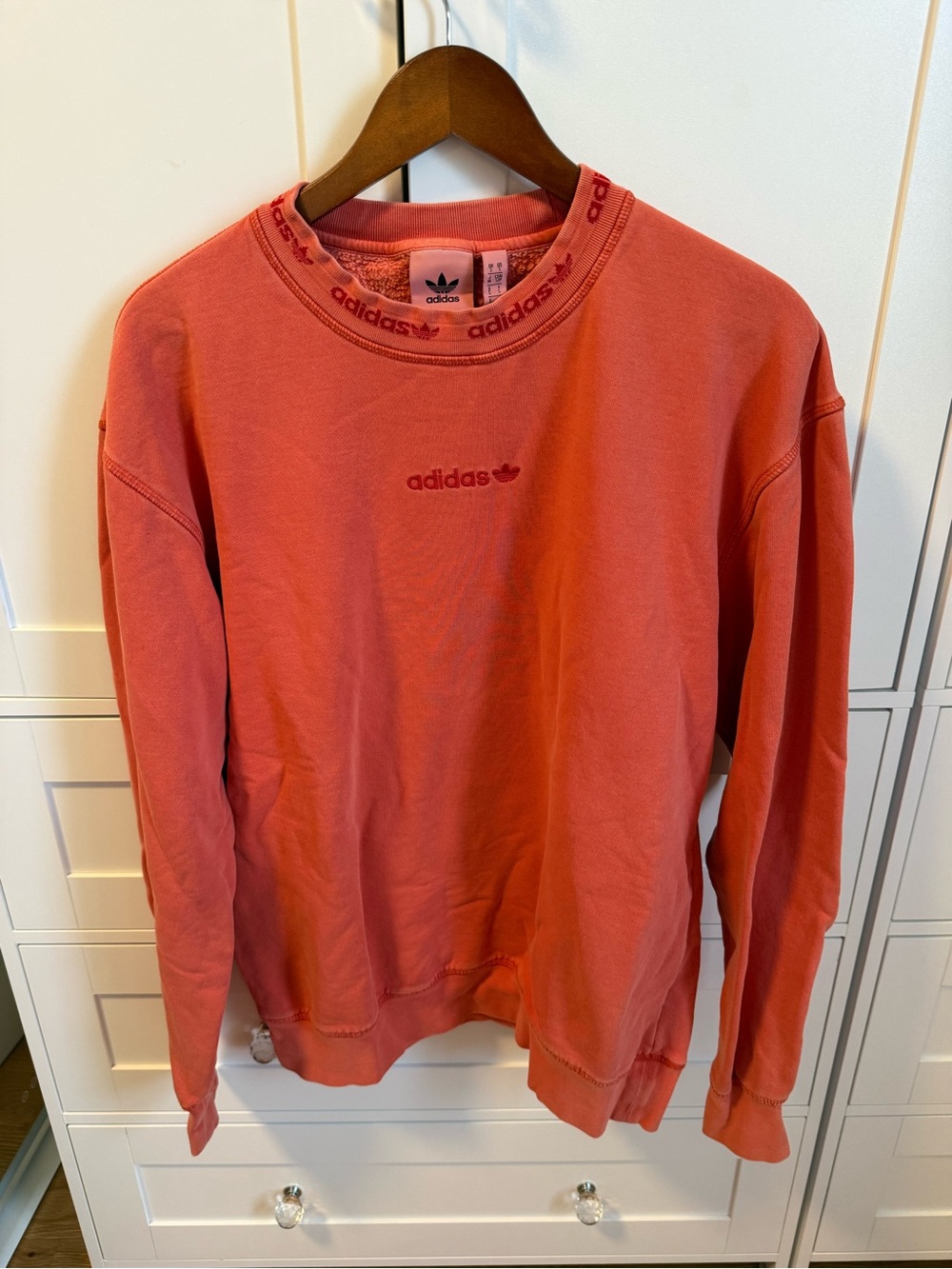 adidas Coral Crewneck Sweatshirt with Logo Neck Trim